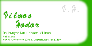 vilmos hodor business card